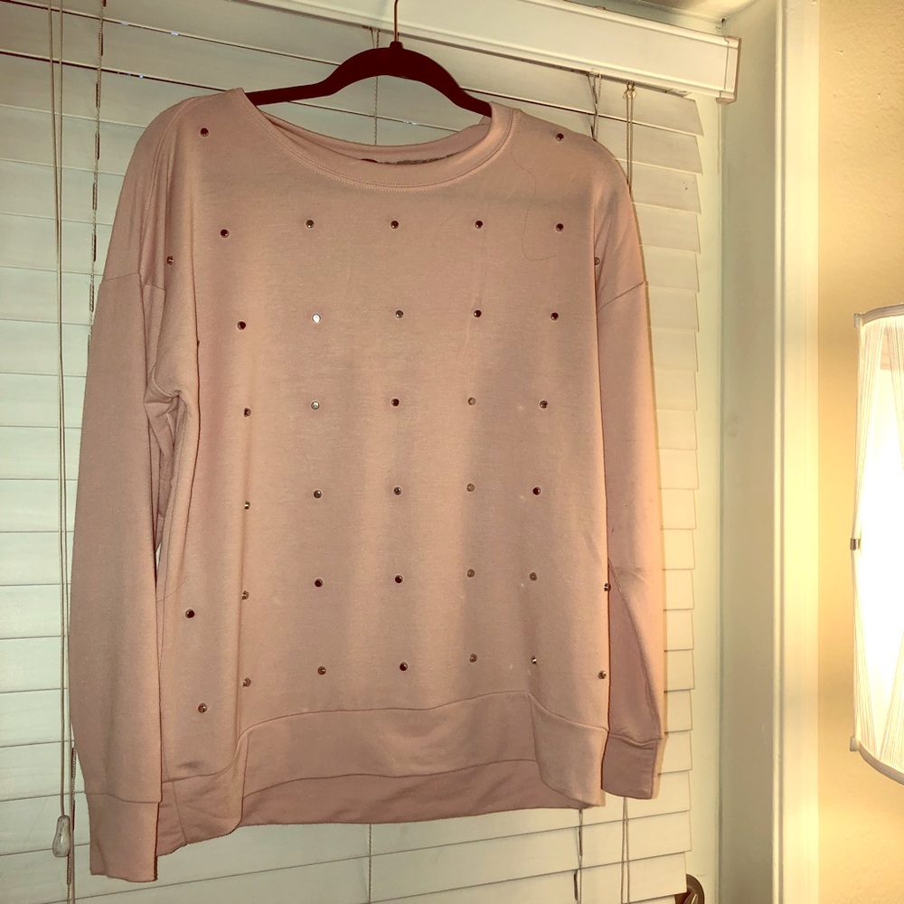 NWT. Pink Sweater with Rhinestones.